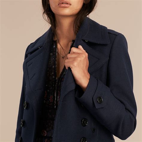 burberry navy|Burberry navy wool coat.